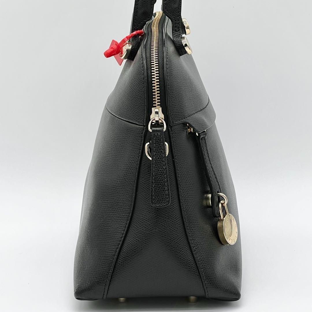 極美品】FURLA PIPER トップハンドル ハンドバッグ 2way 黒色