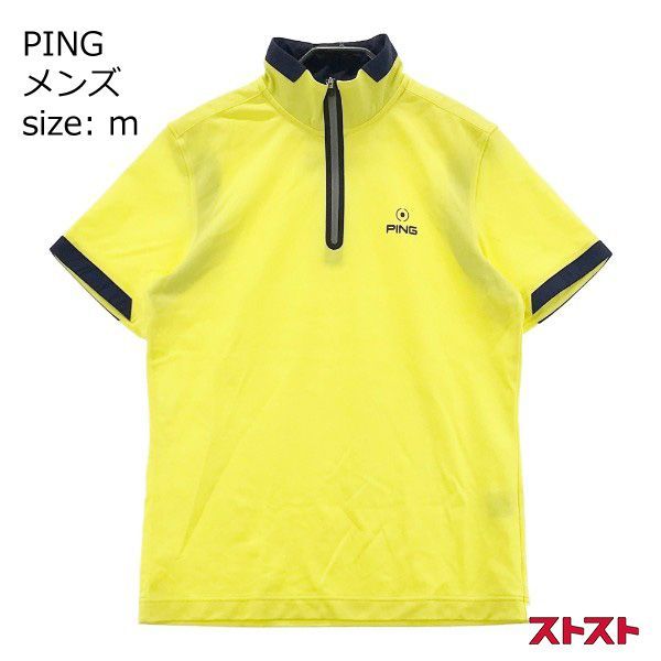 PING ピン ハーフジップ半袖Tシャツ イエロー系 m [240001931243