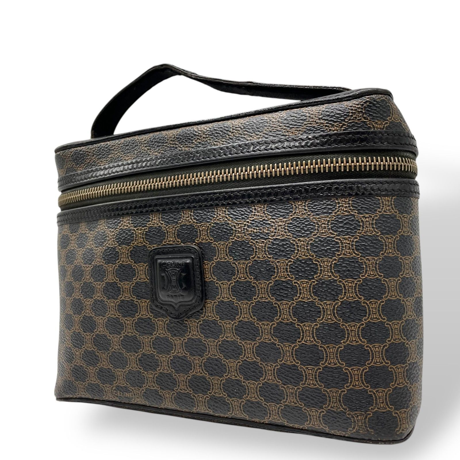 美品 セリーヌ CELINE ブラックマカダム 黒マカダム ハンドバッグ 