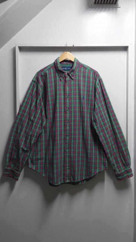 90’s Ralph Lauren Classic Fit” チェック柄 コットンネル BDシャツ XL ラルフローレン.