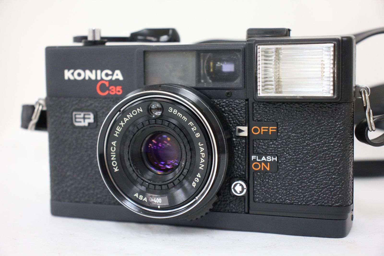 返品保証 コニカ KONICA C35 EF ブラック HEXANON 38mm F2.8 カメラ e2796