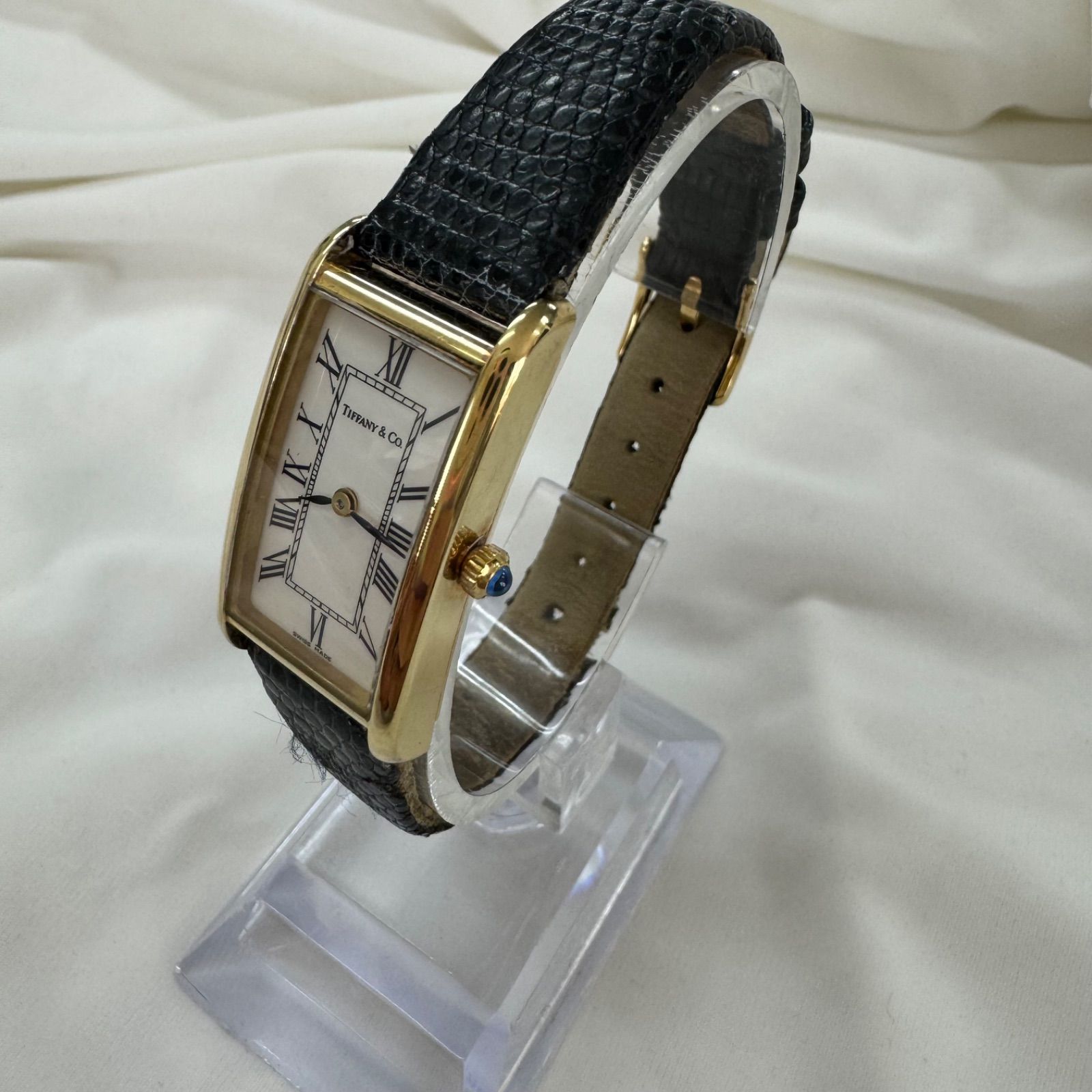 ティファニー 腕時計 k14 レクタンギュラー ベルト、バックル純正品 