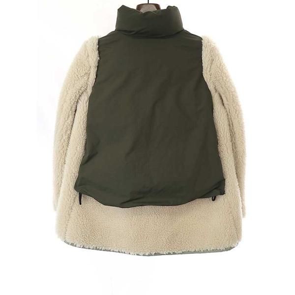 sacai サカイ 22AW Faux Shearling x Padded Blouson ファーパテッドブルゾン カーキ系 1