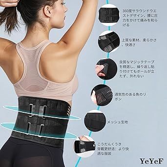 腰 サポーター ベルト 通気性優れ 腰楽コルセット 強力固定