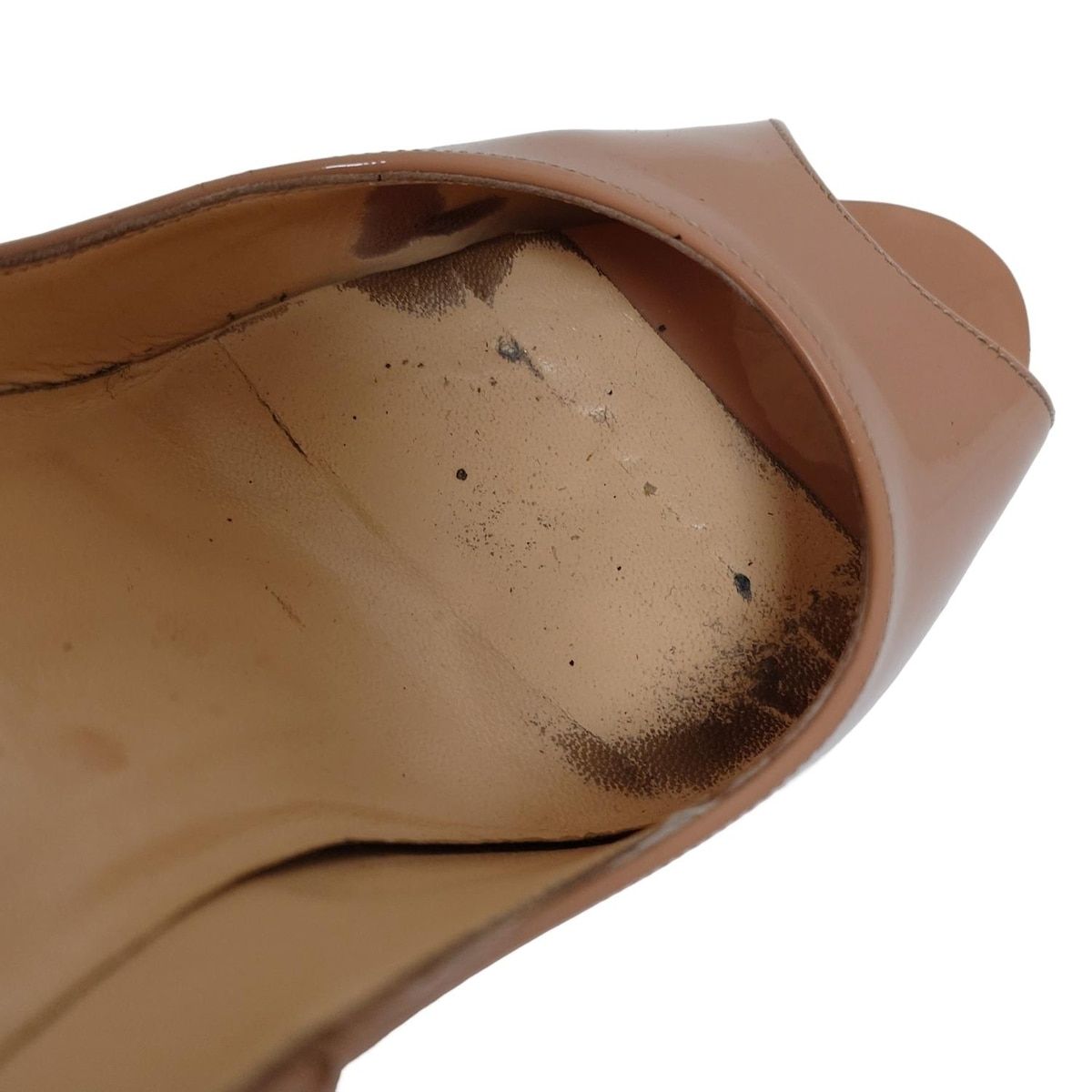 【保障できる!】 CHRISTIAN LOUBOUTIN クリスチャンルブタン パンプス 36 1 2 レディース - ピンクベージュ オープントゥ レザー 健気な