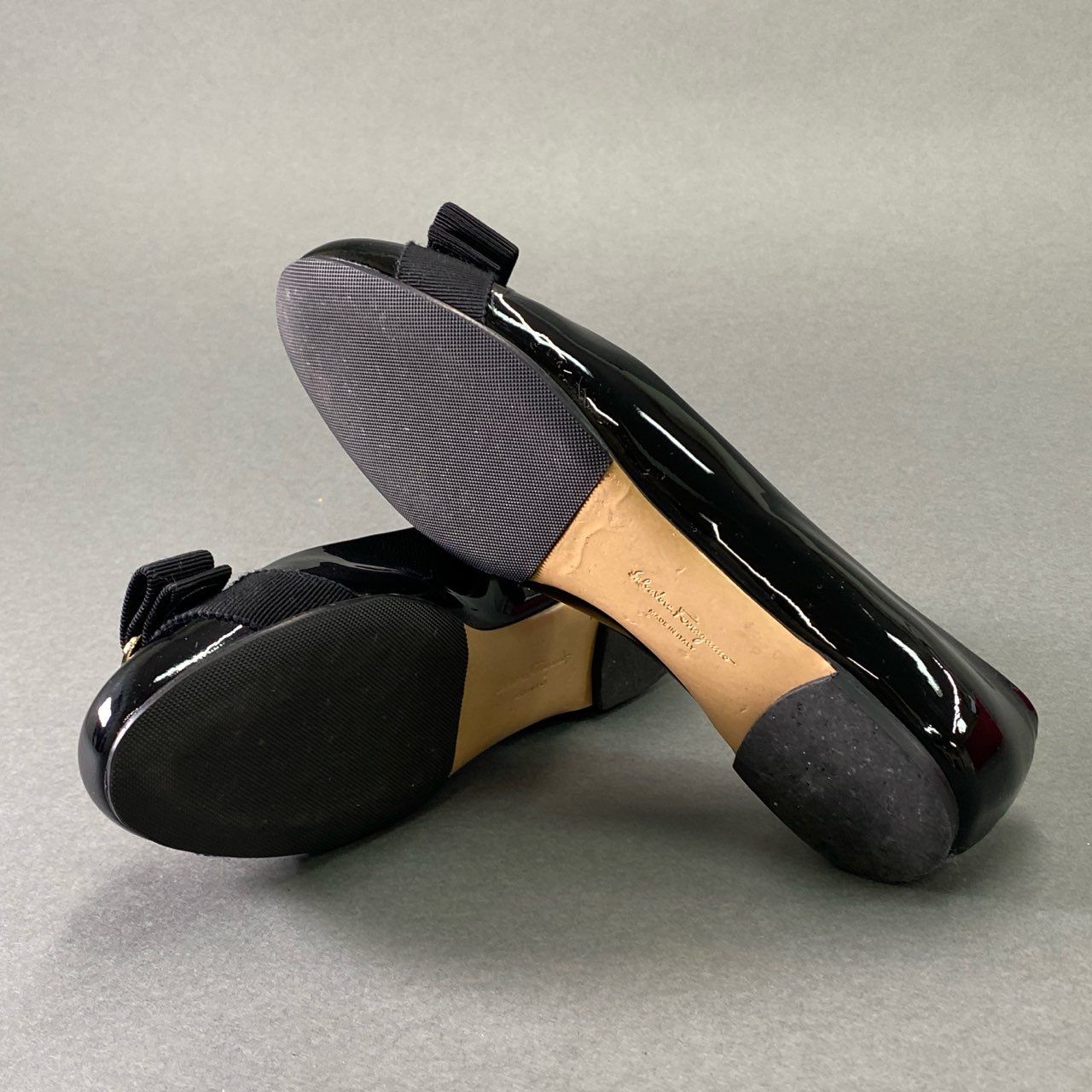 Ferragamo 靴 フラットパンプス デニム バレエ サルヴァトーレ フェラガモ フラットシューズ 美品 フェラガモ