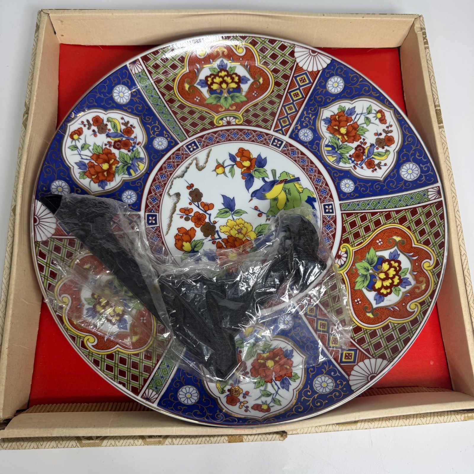 有田焼 若山窯 飾り大皿 絵皿 置物 梅鶯柄 直径36cm 日本製 伝統工芸品