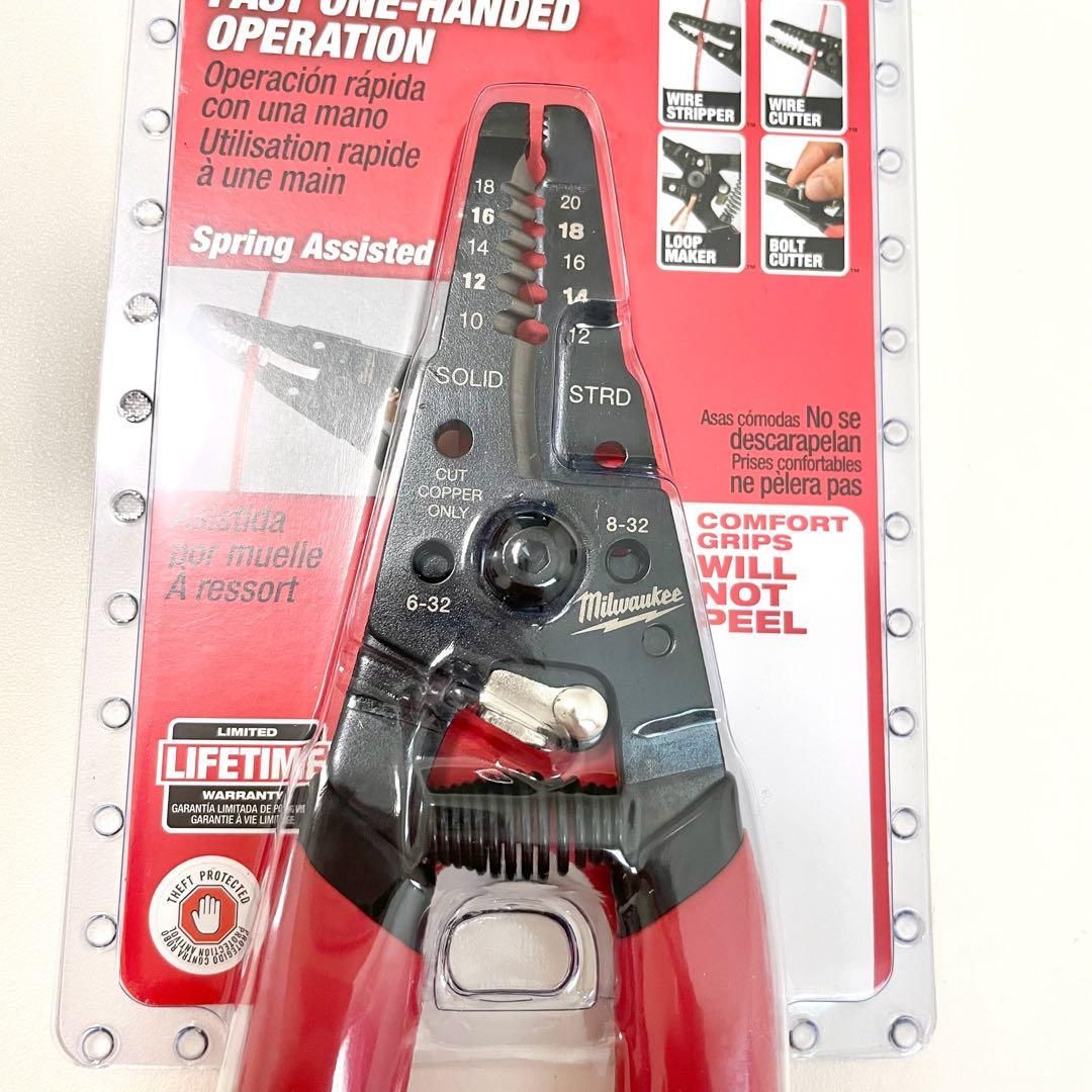 ミルウォーキー コンフォートグリップ ワイヤーストリッパー カッター 軽量 赤 ミルウォーキー コンフォートグリップ ワイヤーストリッパー カッター
