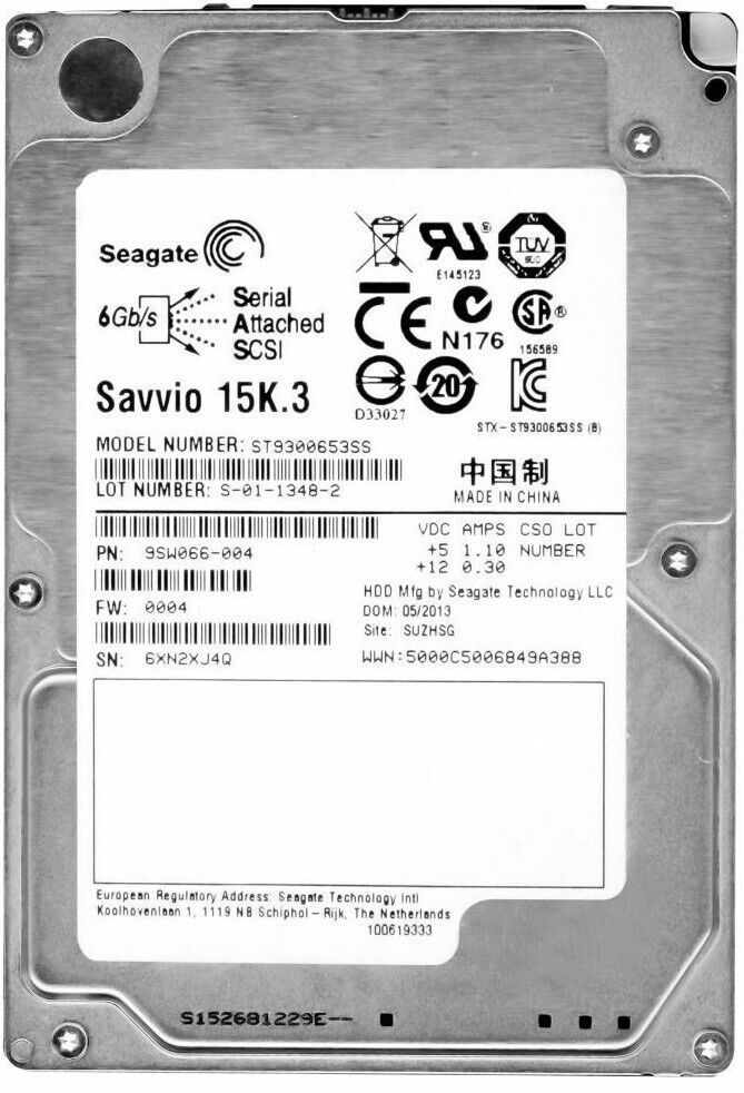 Seagate ST9300653SS 300GB SAS 6Gbps 15000U | Min Hard Drive 64MB Cache 2.5