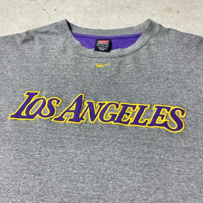 00年代 NIKE TEAM ナイキ NBA LOS ANGELS LAKERS チームロゴ 刺繍 Tシャツ  メンズXL