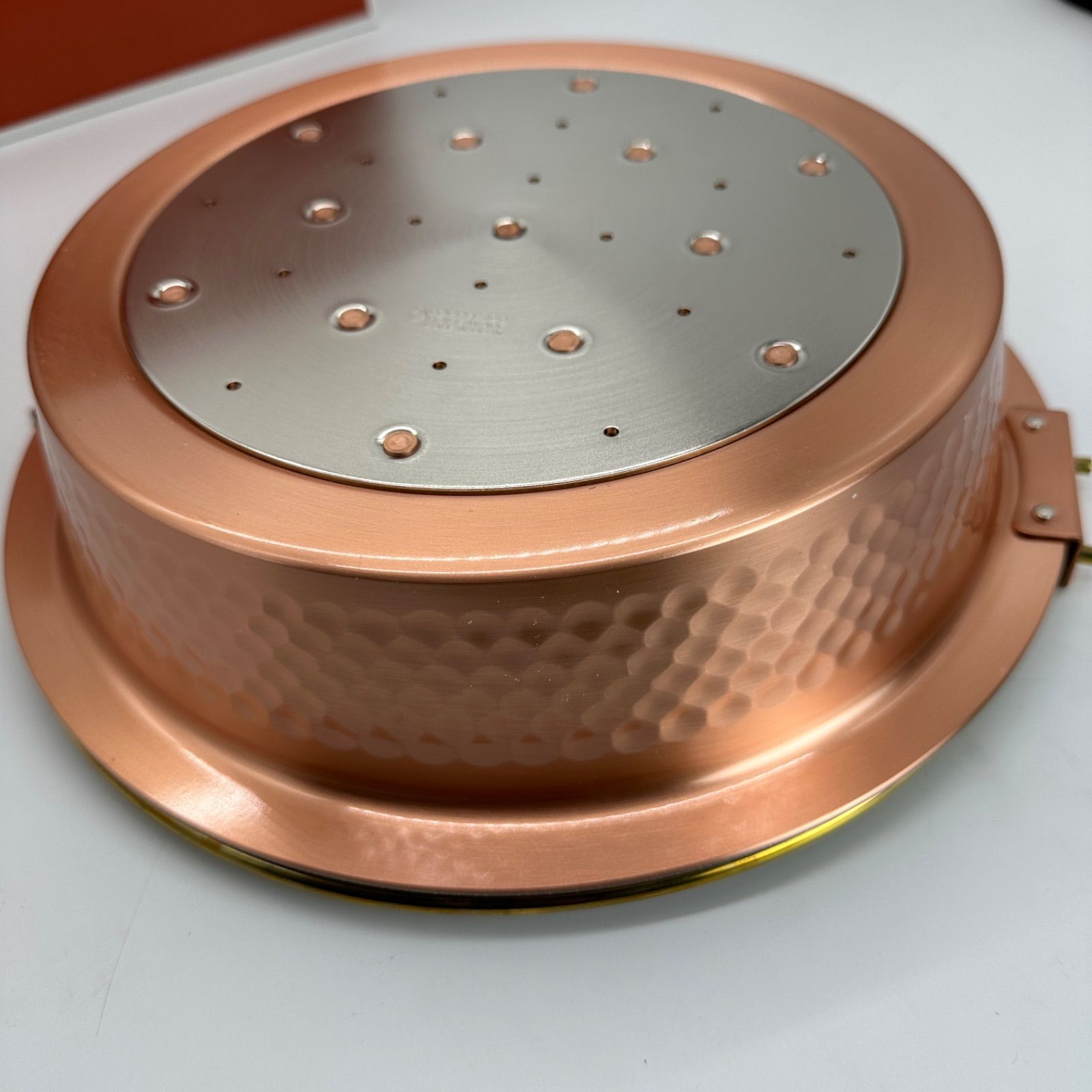 タイムセール】銅 純銅 鎚目入れ すき焼き鍋 鍋（ツル付）26cm S