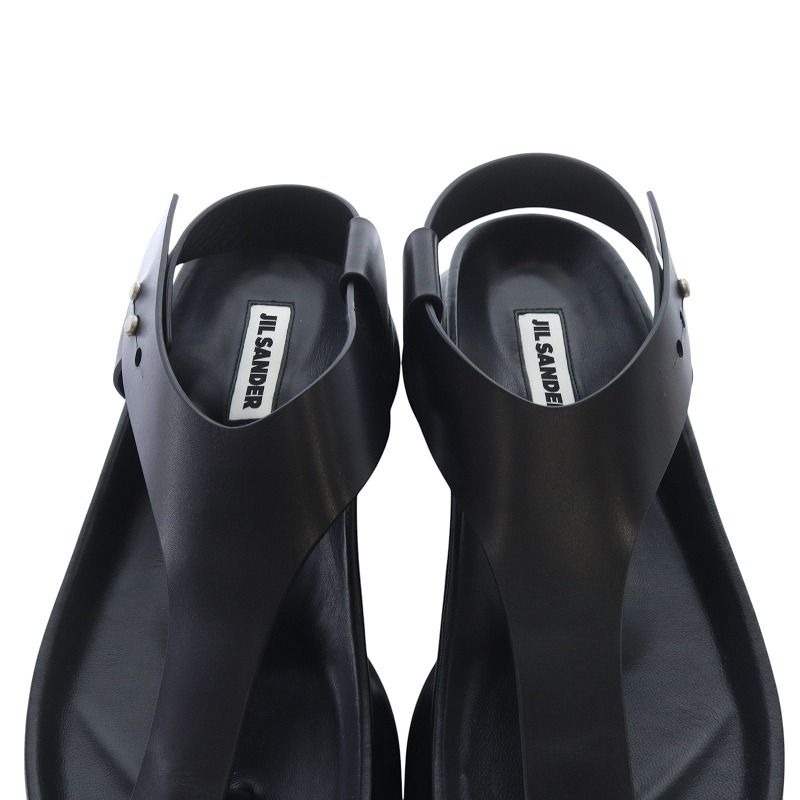 ジルサンダー JIL SANDER BOX LEATHER トングサンダル 39 黒 - メルカリ