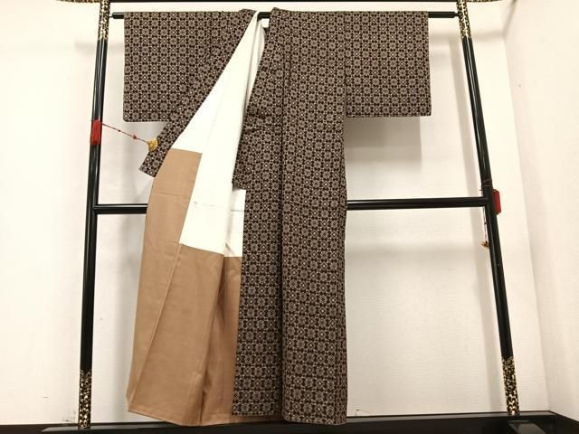 平和屋着物○本場大島紬 花宝尽くし 正絹 逸品 未使用 AABC6875ph