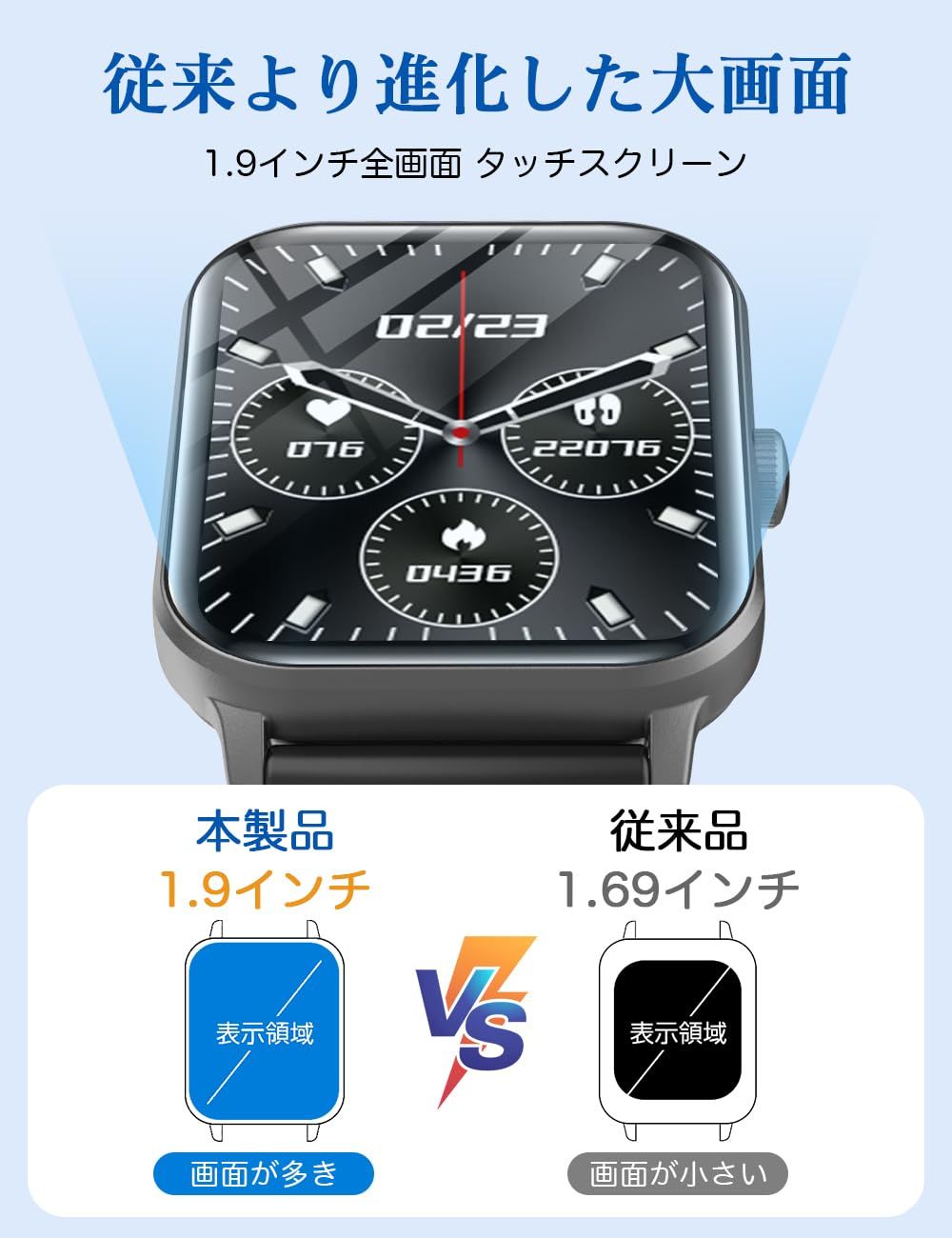 スマートウォッチ 2025進化モデル Bluetooth通話機能 音楽再生 iPhone対応 アンドロイド対応 SMS|Line通知 多機能スマートウォッチ 100種類運動モード 生活防水 電卓機能 活動量計 メッセージ通知 腕時計 天気予報 スポーツウォッチ