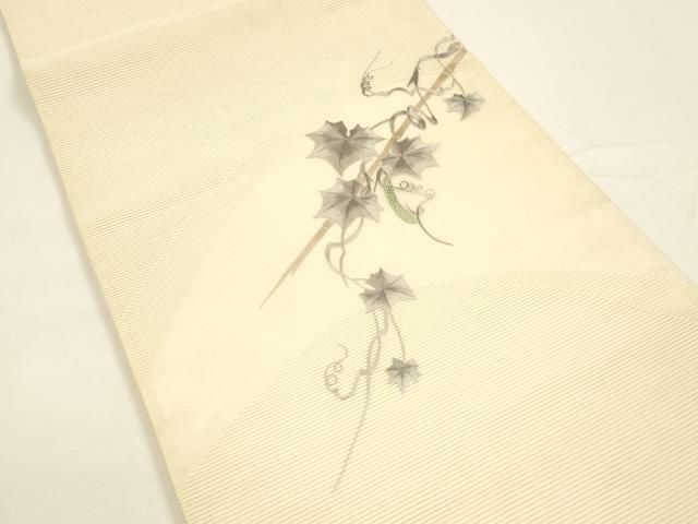 平和屋着物*夏物 中国三大刺繍 相良刺繍 総刺繍 絽綴れ 太鼓柄袋帯 成り物蔦の葉文 正絹 DAAY8169cm