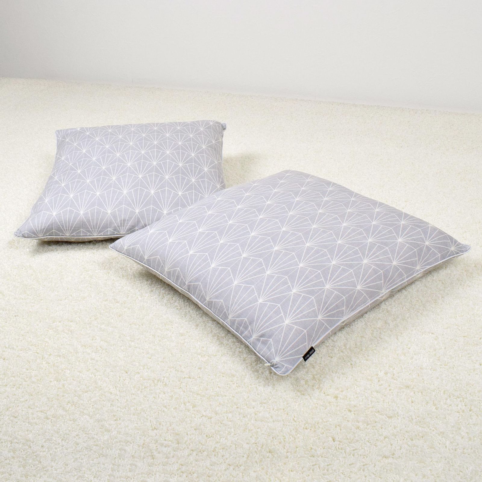 数量 シルバー グレー シルバーライト 北欧 4枚セット 55cm×59cm おしゃれ 座布団カバー Decor W3401202 スタイルデコール STYLE
