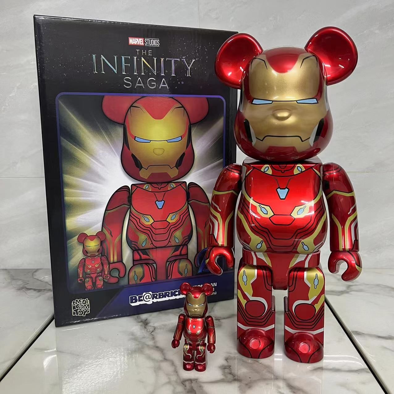 ベアブリック BE@RBRICK 100％ & 400％ (Bearbrick Plated 400% Set) 置物 ギフト プレゼン ★新 ...