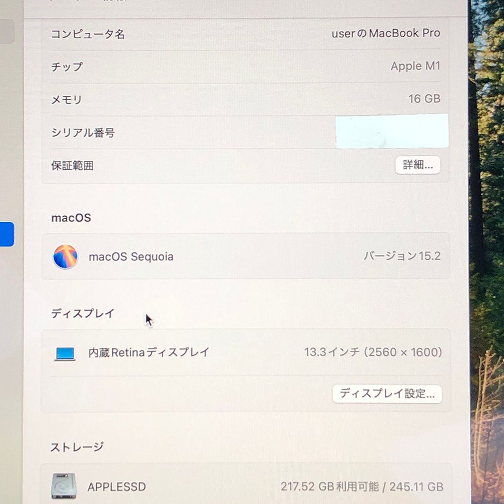 本体のみ】Apple MacBook Pro (13インチ， M1， 2020)【メモリ16GB