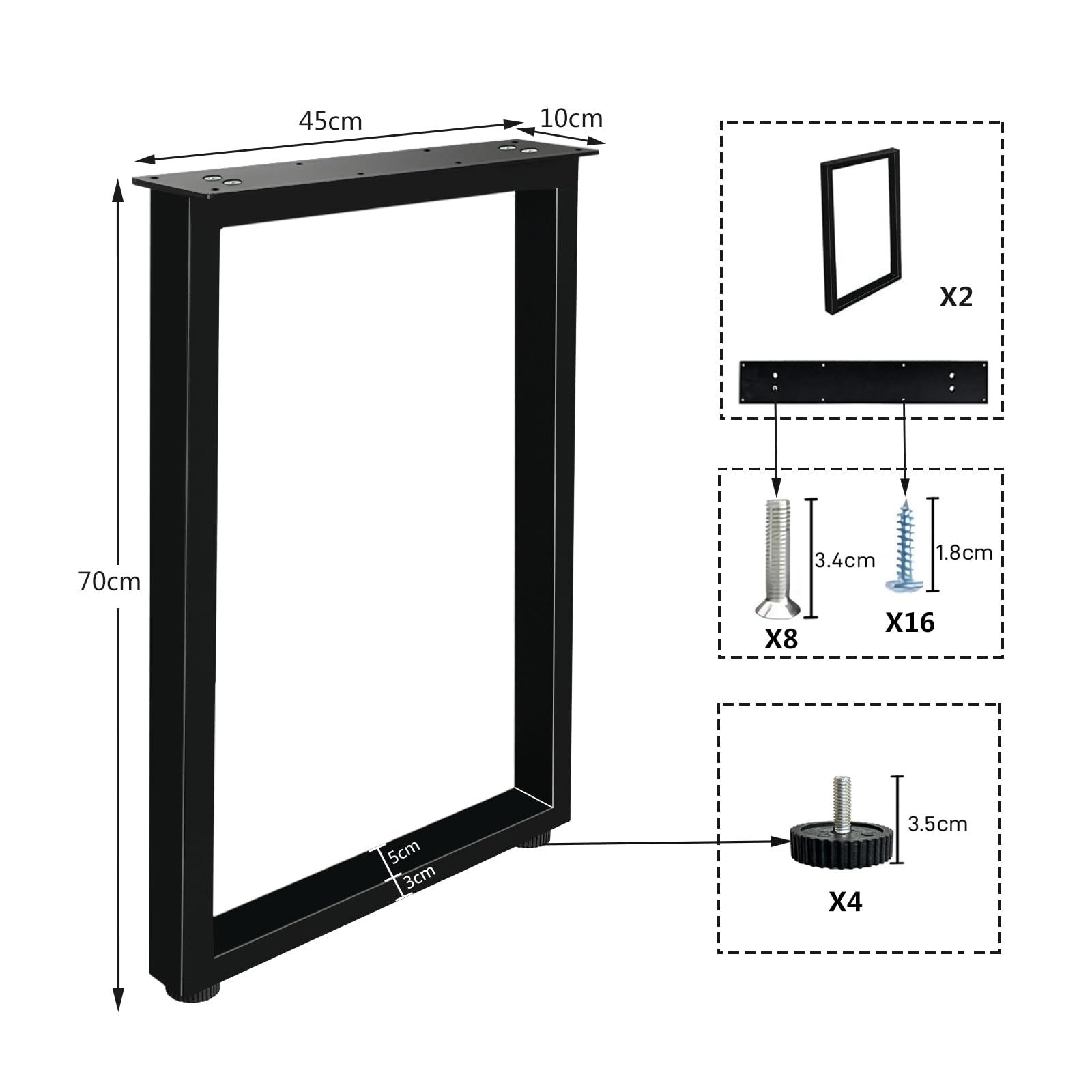 口型テーブル脚 360kg耐荷重高のアイアンレッグ