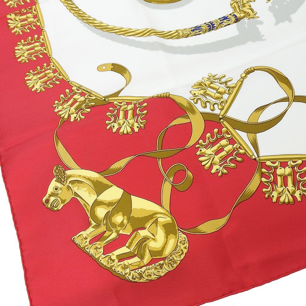 中古】 エルメス スカーフ カレ90 シルク100％ LES CAVALIERS D