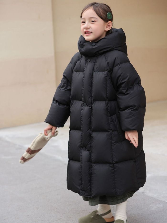 ダウンコート 子供服 女の子 キッズ ダウンジャケット ロング丈 フード付き 暖かい 通学 キッズ服 防寒 秋冬 ジュニア アウター 通園コート キッズジャケット アウター 防寒抜群 可愛い kubuqi02 DZ30