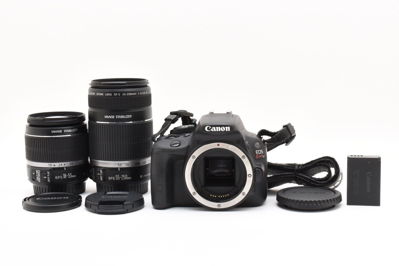 品 Canon EOS Kiss X7 ボディ＆ EF-S 18-55mm F3.5-5.6 IS |EF-S 55-250mm F4-5.6 IS デジタル一眼レフカメラ ダブルズームキット ＃2579