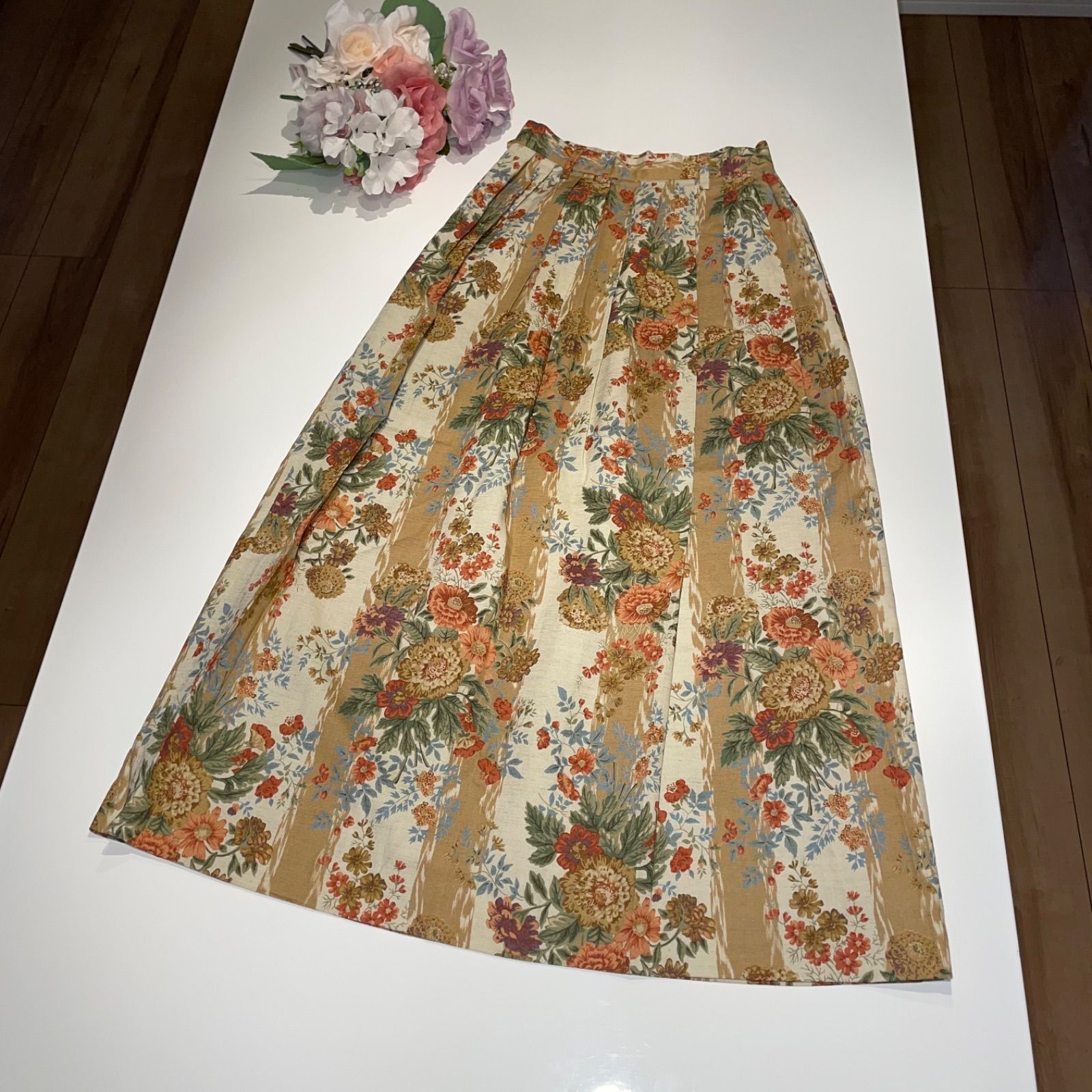 ❁⃘美品❁⃘DruryLane オンワード樫山 ロング スカート 花柄 レトロ 7