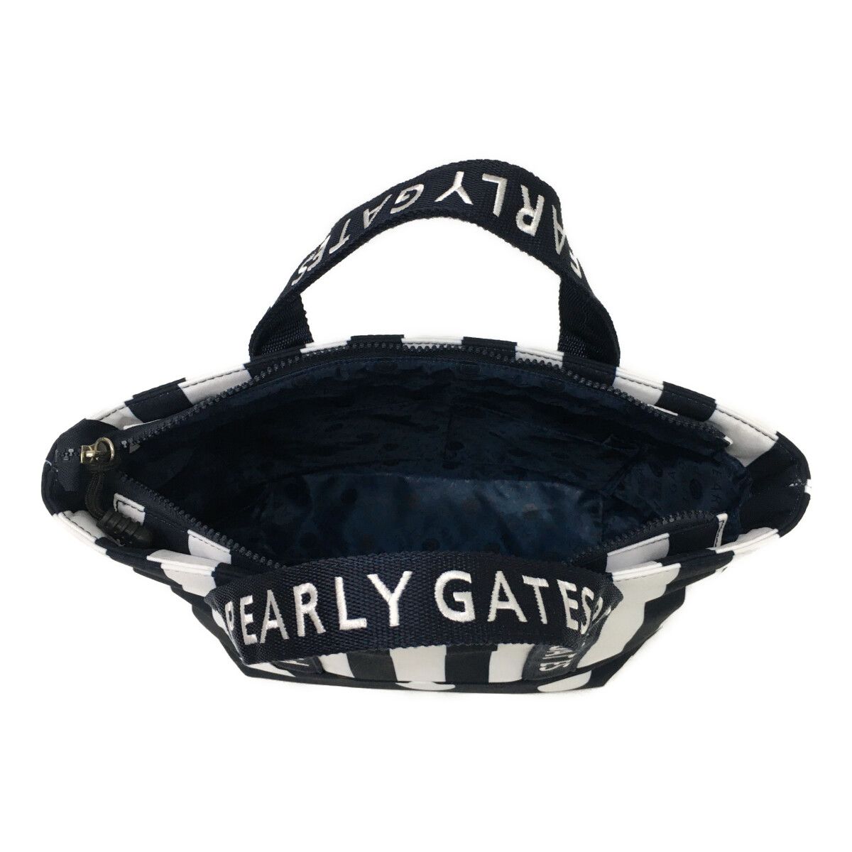 PEARLY GATES カートバッグ ホワイト×ネイビー 中古 パーリーゲイツ PEARLY GATES カートバッグ ホワイト