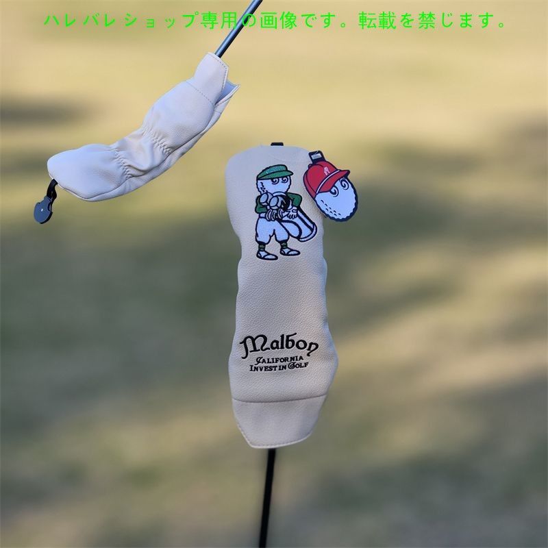 【大人気値下げ新品4点セット】MalbonGolfマルボンゴルフクラブカバー白色 Malbon マルボンゴルフ グラブカバー ヘッドカバー 4点セット 白 新作