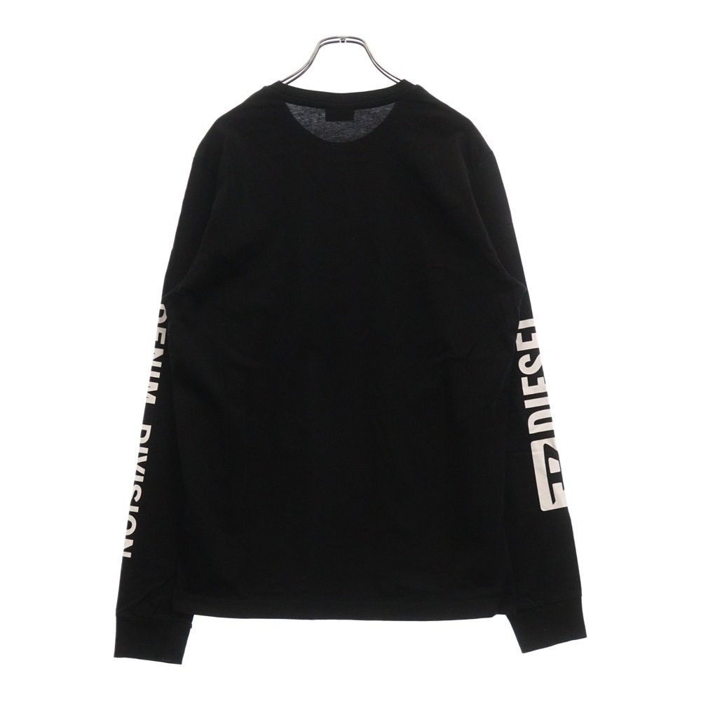 DIESEL (ディーゼル) フロントグラフィックプリントクルーネック長袖Tシャツカットソー ロンT ブラック T-DIEGOS-LS-K40