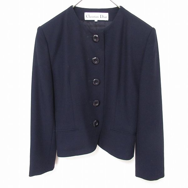 クリスチャンディオール ツイード ノーカラージャケット M 9号