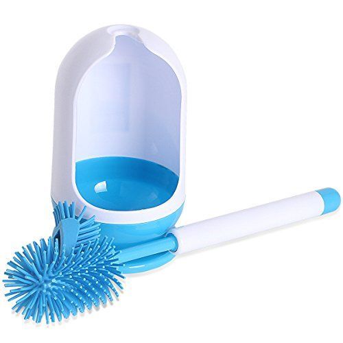 MR. SIGA トイレブラシ ケース付 Soft Bristle Toilet Brush with H er - Dia 12cm x 41cm Height lok26k6