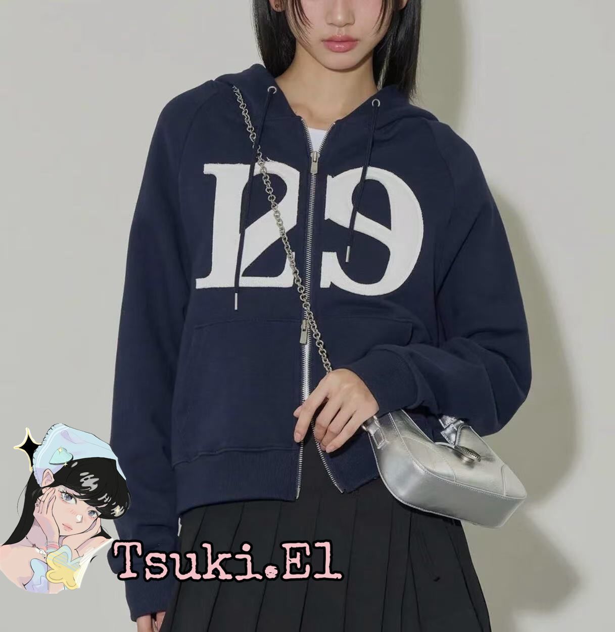 ILLIGO イリゴ パーカー 韓国 ☆韓国の人気☆【ILLIGO】 129 Logo Patch Hooded Zip-up