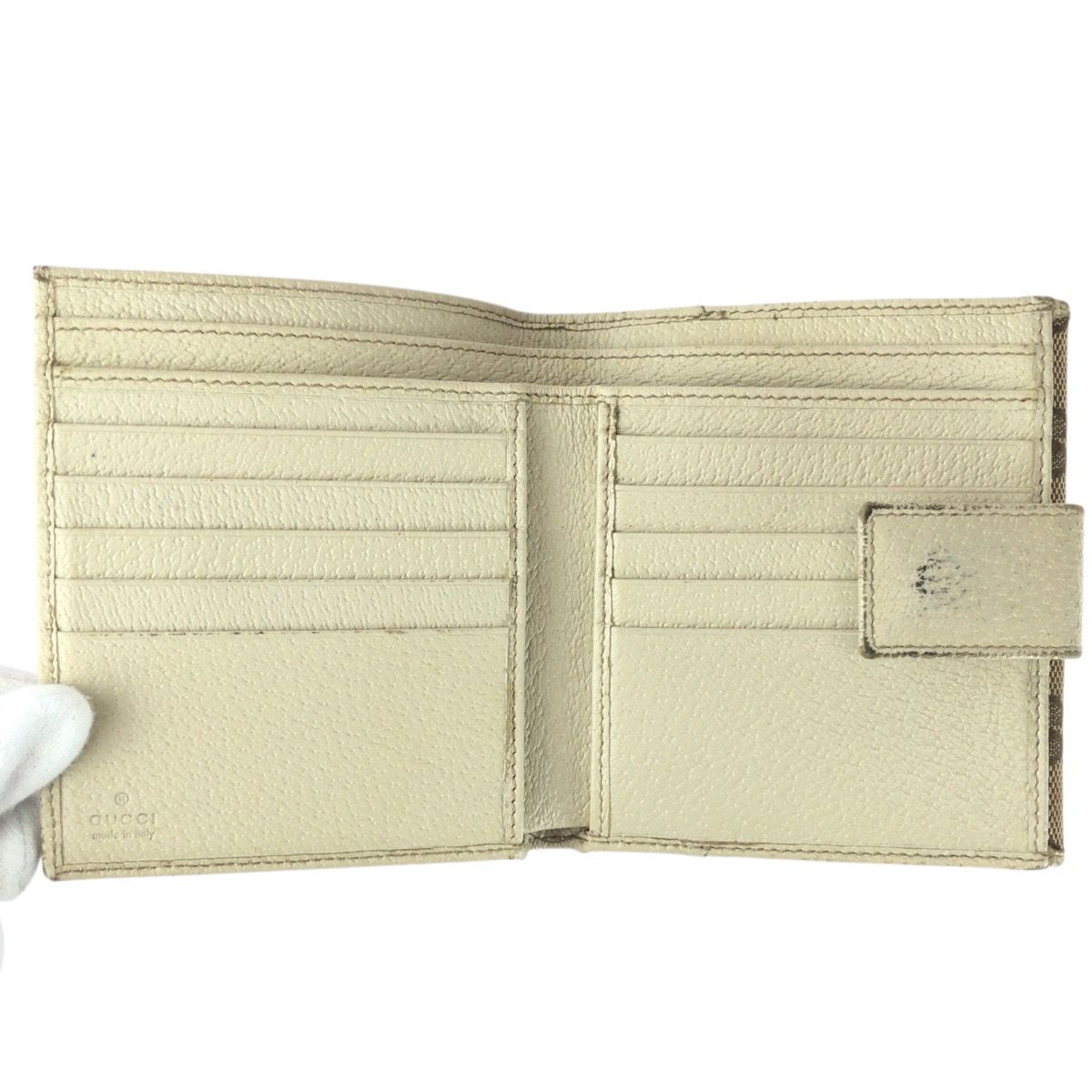 GUCCI グッチ ベージュ ゴールド金具 GGキャンバス 112664 折