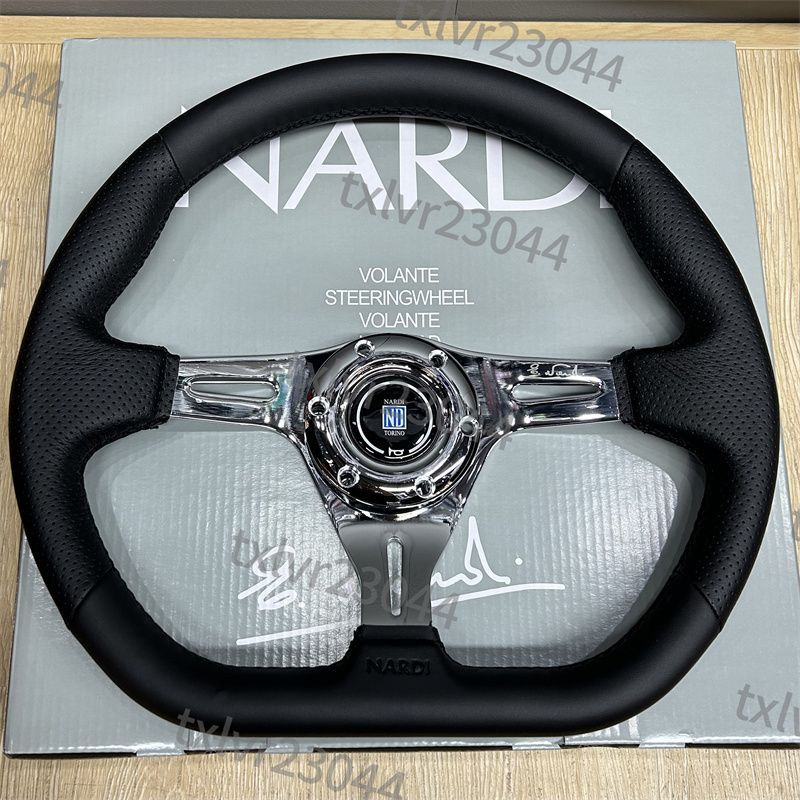 NARDI ナルディ ステアリング D型 車ハンドル350mm 14インチ スポーツステアリングホイールレザー 063