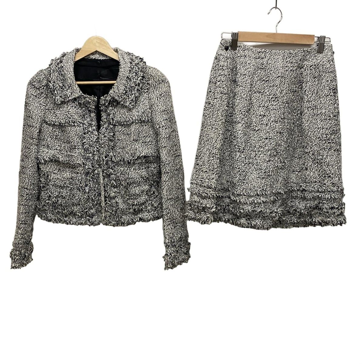 TO BE CHIC トゥービーシック スカートスーツ レディース - 黒×白 ツイード