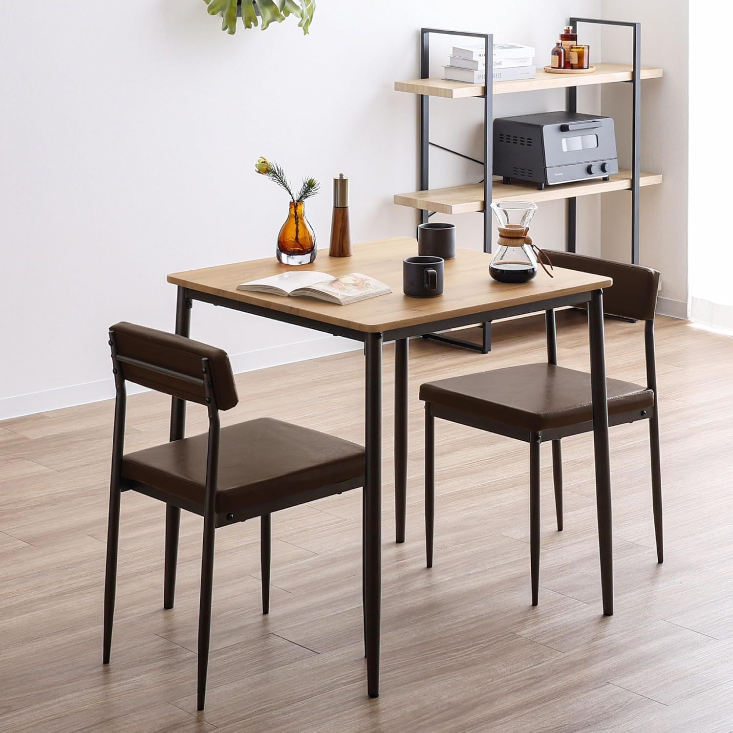 dining ビンテージ table ヴィンテージ set モダン おしゃれ for 幅70cm 2 2人用 木目調 ダイニングテーブル 2人 高さ72cm テーブルセット Pevoi ダイニング 3点セット VENTOTA