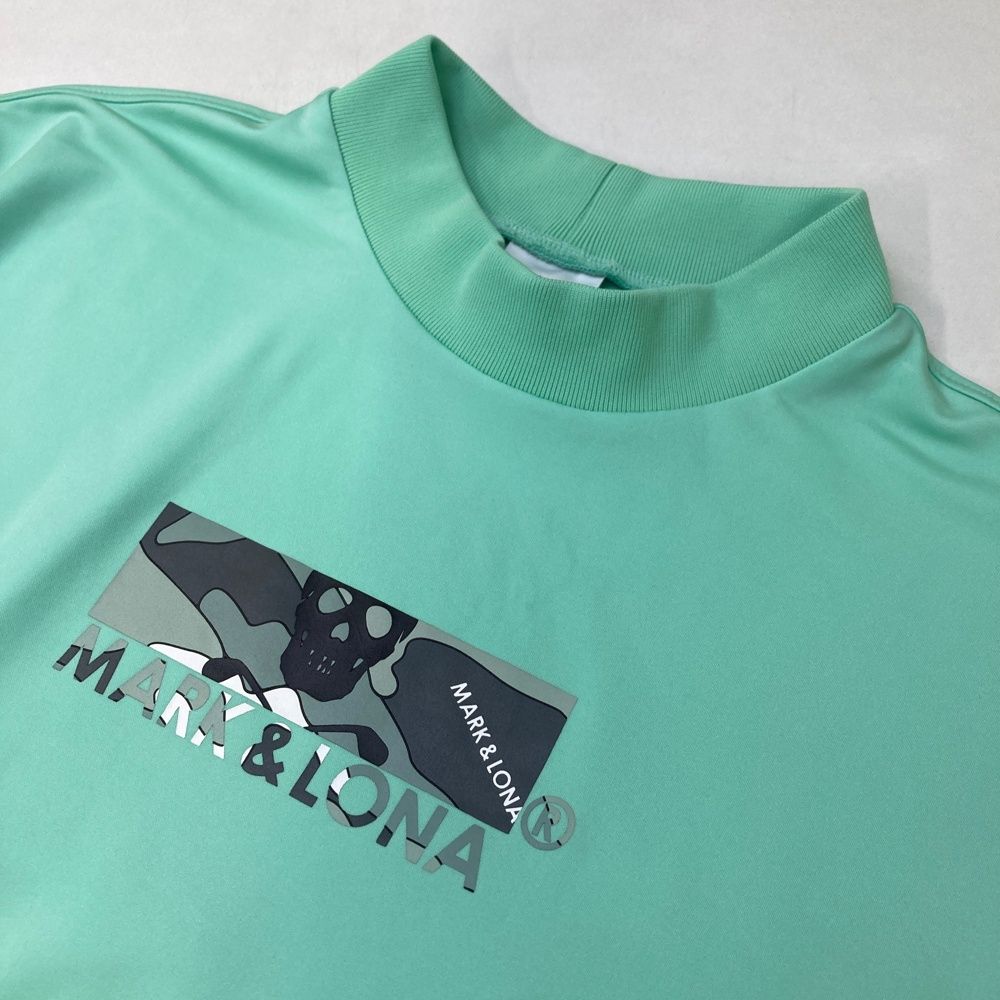 マークアンドロナ　MARK & LONA ライムグリーン　モックネック　半袖 マークアンドロナ MARK & LONA ライムグリーン モックネック