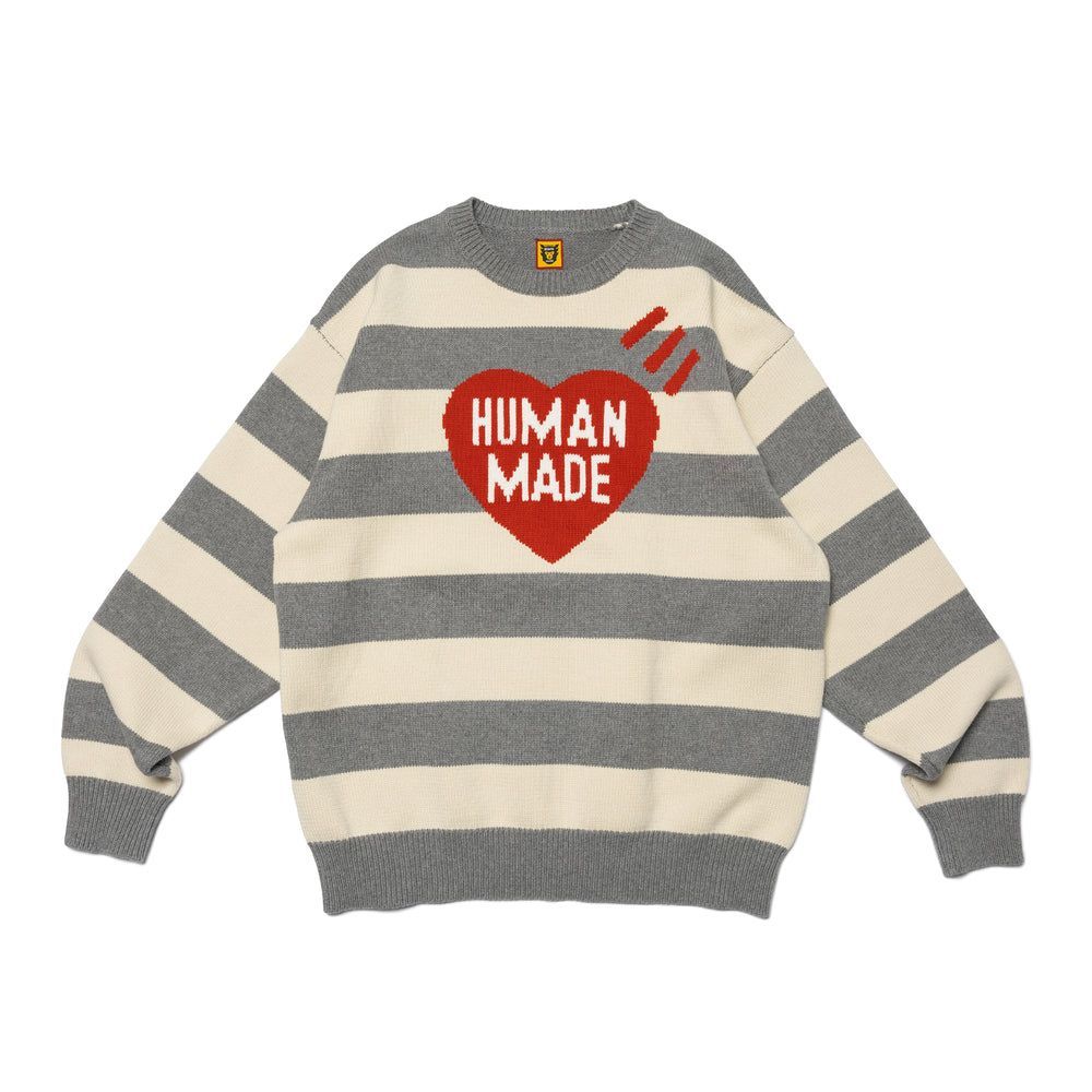 ヒューマンメイドHUMAN MADE STRIPED HEART KNIT SWEATER HM25CS002