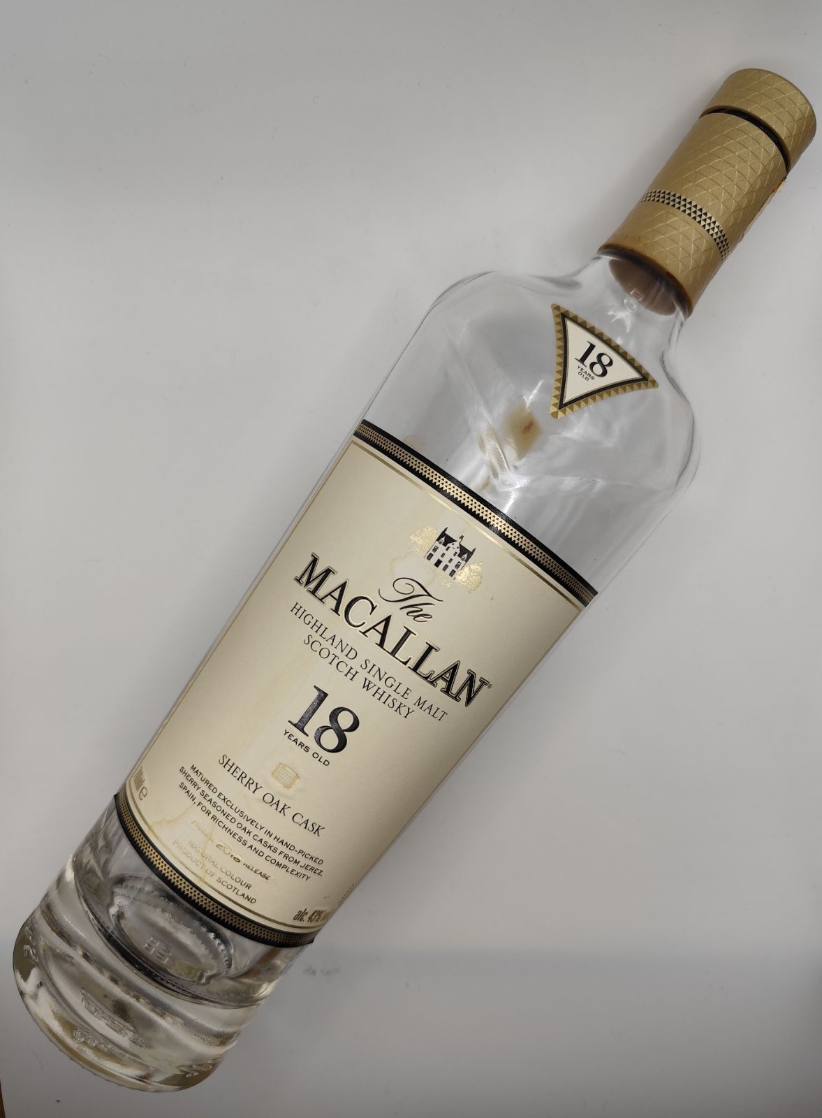 マッカラン18年　空瓶　未洗浄 マッカラン18年 グレングラント18年 空瓶 未洗浄 化粧箱付き 2