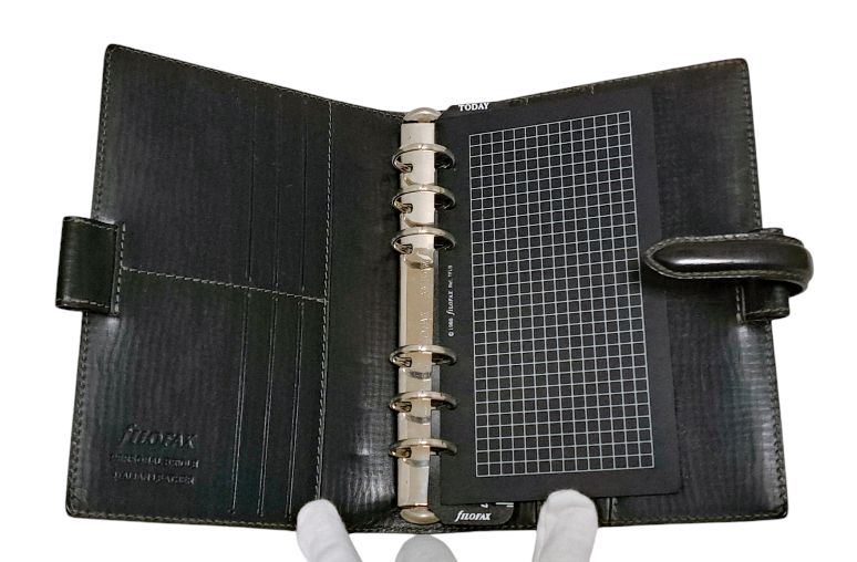 ファイロファックス 手帳カバー システム手帳 ブラック レザー ファイロファックス 手帳カバー システム手帳 ブラック レザー
