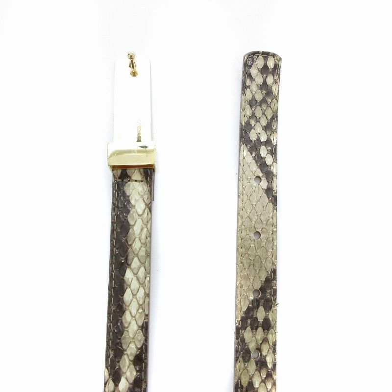【美品】 MAISON BOINET / メゾンボワネ ベルト85/34 メゾンボワネ MAISON BOINET レザーベルト パイソン型押し 85/34