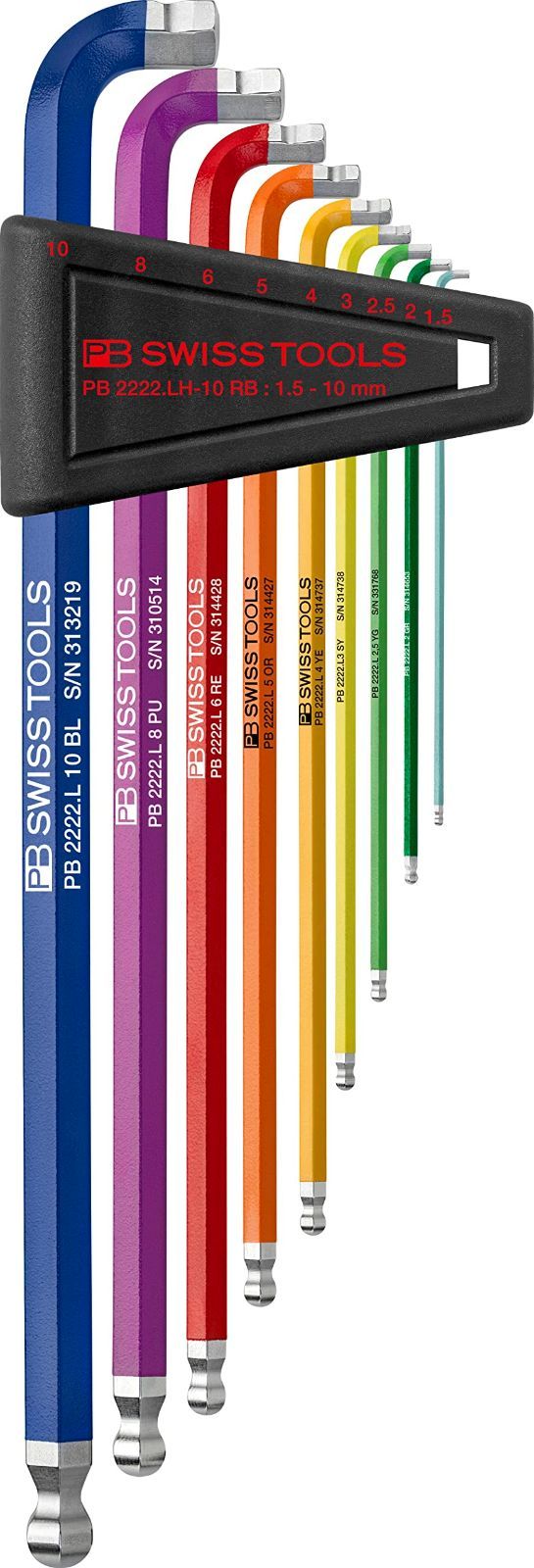 在庫処分PB SWISS TOOLS マルチアングルレインボー六角レンチセット 2222LH-10RBCN