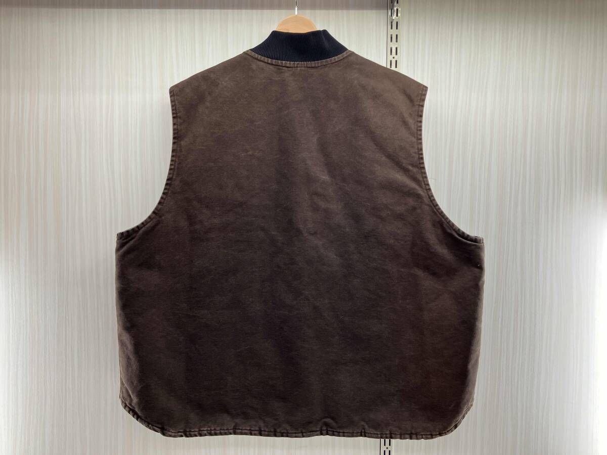 ダメージあり Carhartt カーハート ダックベスト 中綿 3XL ダーク