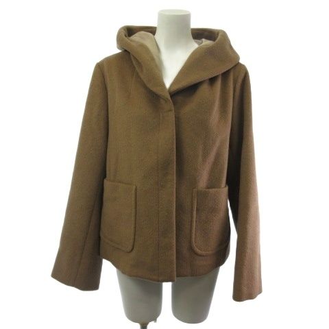 レリアン Leilian WHITE LABEL ウールコート フーデット ショート ベージュ 11