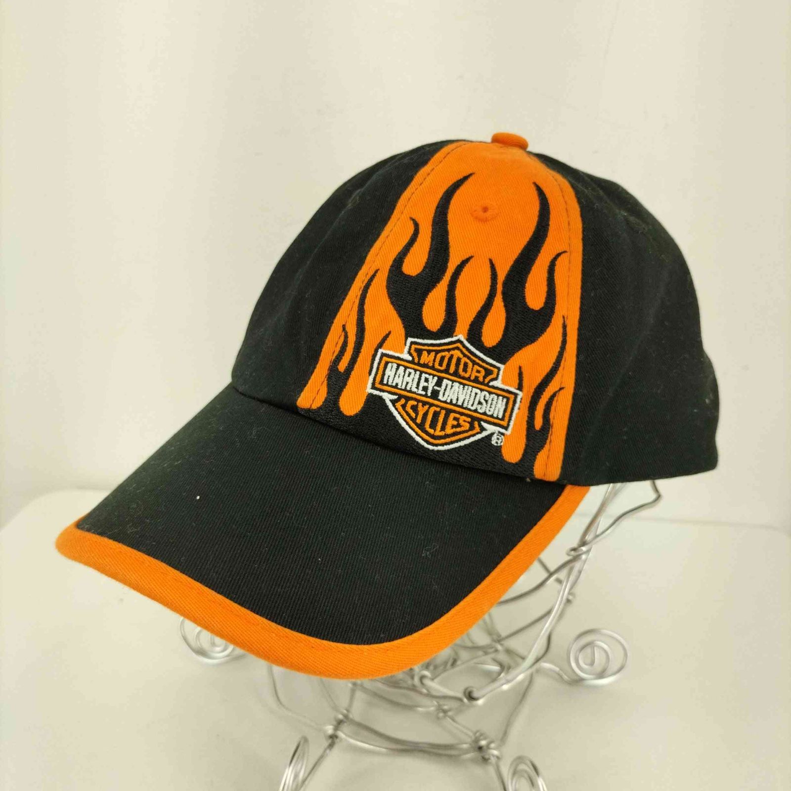harley-davidson ファイヤーパターン キャップ 90'S HARLEY DAVIDSON FIRE PATTERN 6PANEL CAP SIZE FREE
