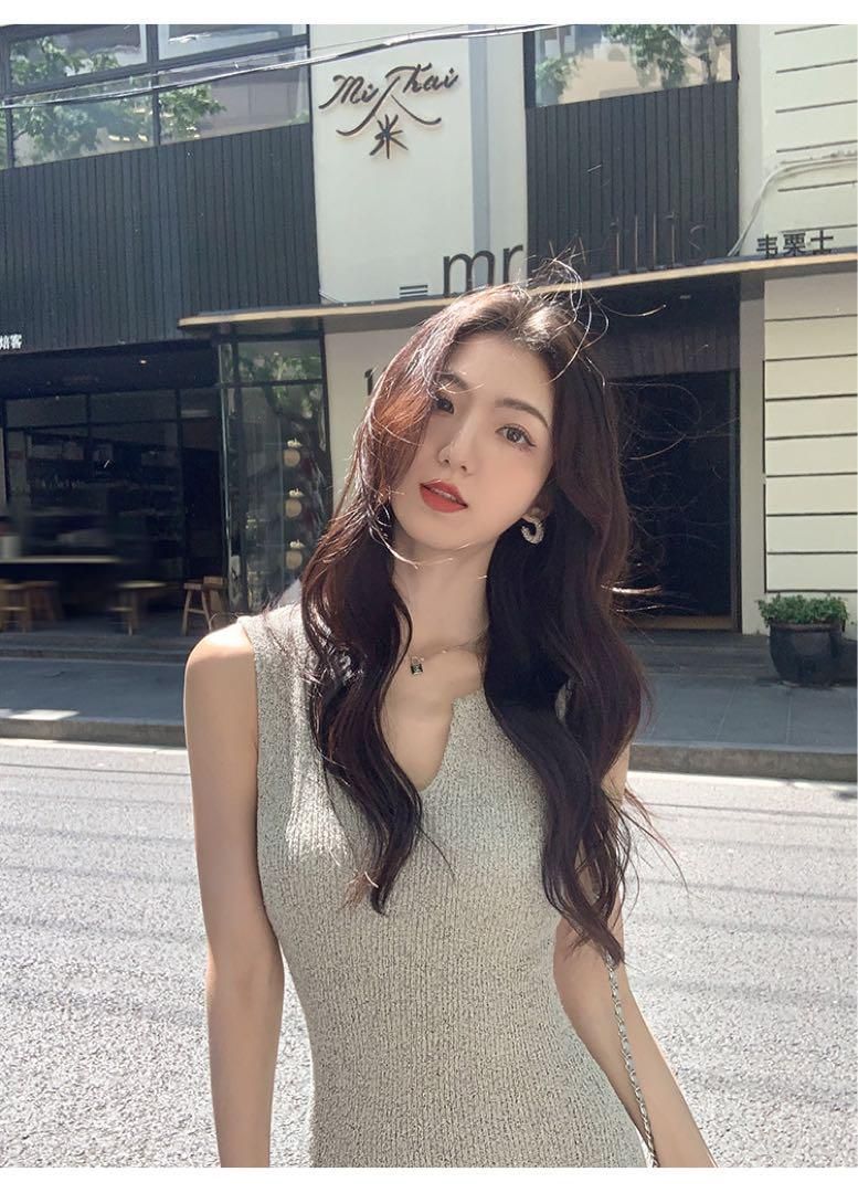 春のモテ服 ノースリーブニットワンピース 着痩せ効果抜群 WWW_SUPERTOOLSSHOP_NL