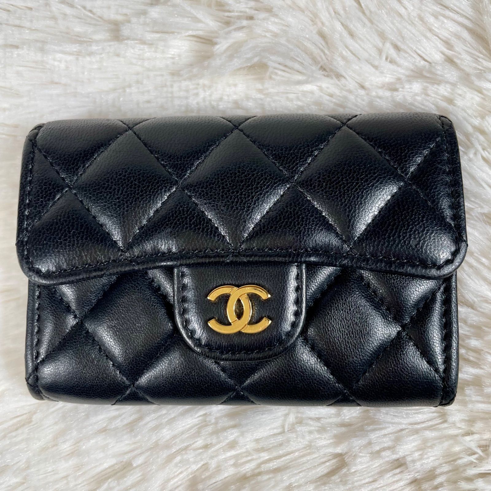 CHANEL シャネル クラッシク フラップカードケース AP0214 ラムスキン 
