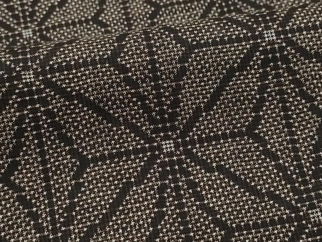 平和屋着物●本場大島紬　7マルキ　泥染め　麻の葉文様　正絹　逸品　CAAR8352vf 平和屋着物○本場大島紬 7マルキ 泥染め 麻の葉文様 正絹 逸品 CAAR8352vf