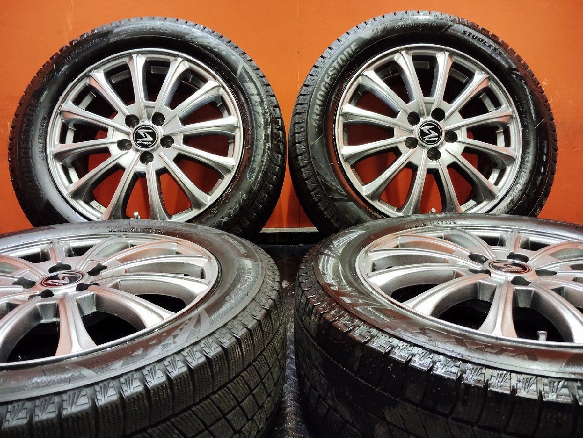 BS VRX3 205|55R16 スタッドレス STRATEGY 16インチ 6.5J5HPCD100 48 22年製 バリ溝 レガシィ レクサスCT等 KTN346